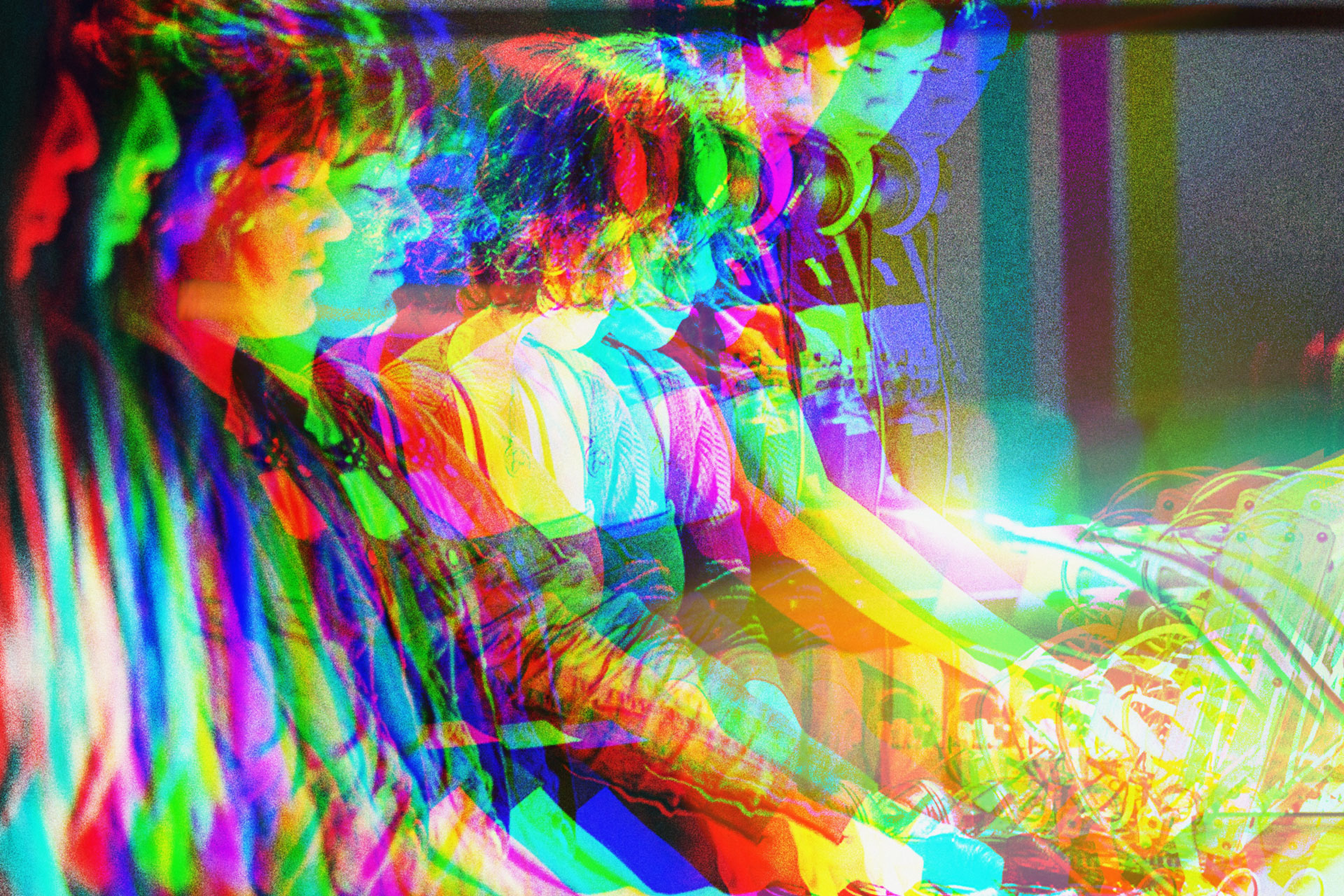 Students with sound equipment.