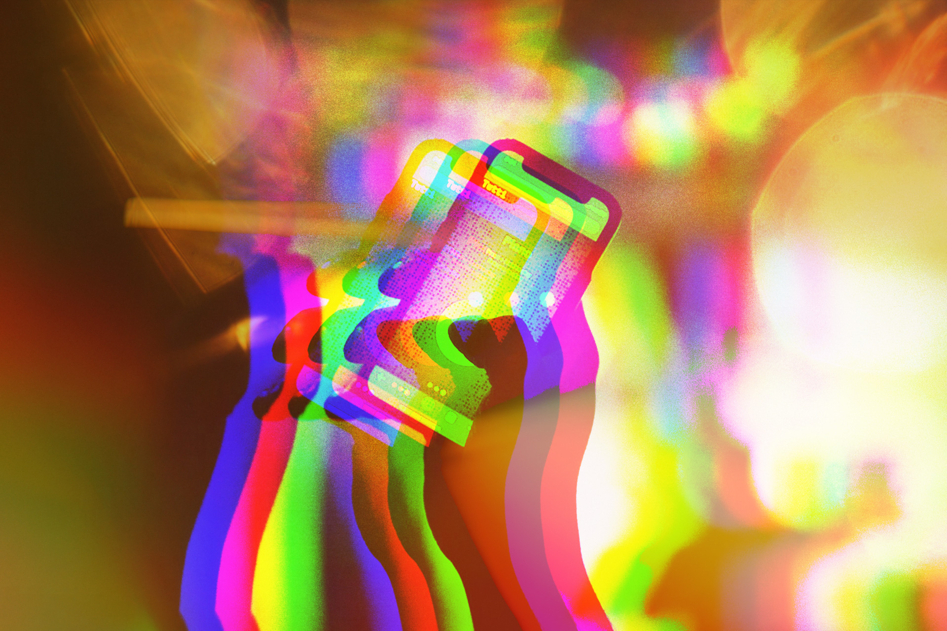 Cell phone with the word 