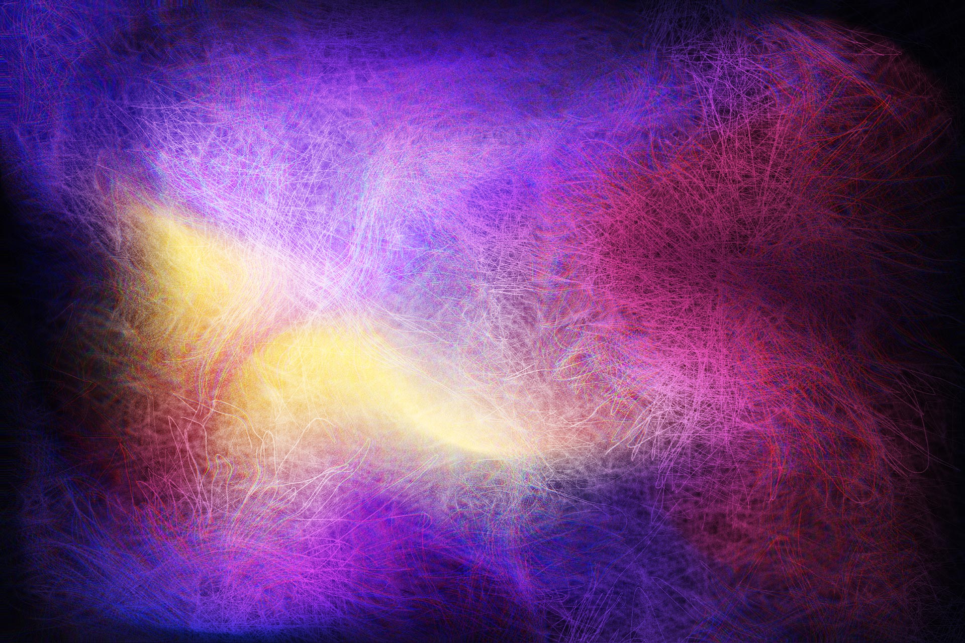Glitch art in various hues.